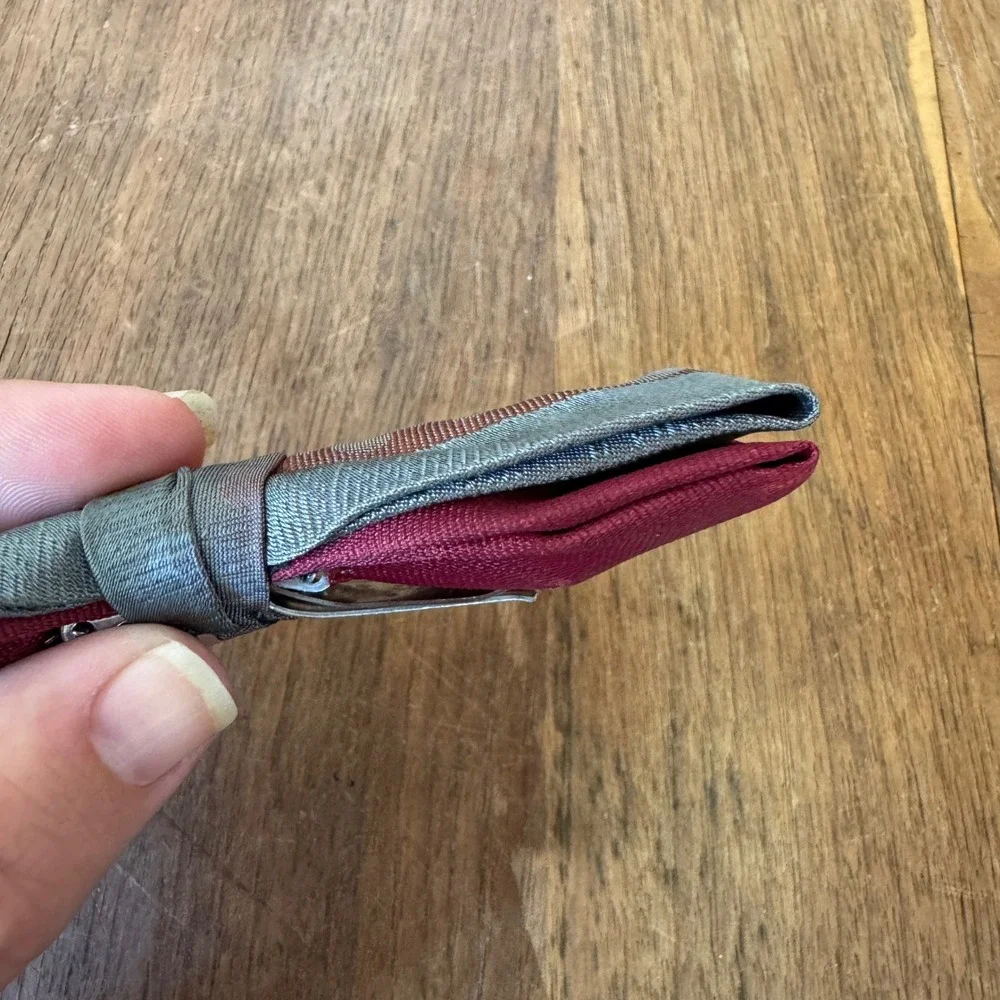 Vintage Ormond Bow Tie Rust Resist Clip On Two Tone Burgundy‎ Teal